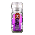 No.1 Hand Brand Himalayan Black Salt grinder 85g, dry grocery product with black salt in a clear grinder container.