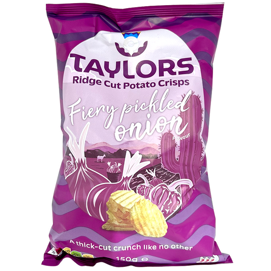 Taylors Fiery Pickled Onion Ridge Cut Potato Crisps