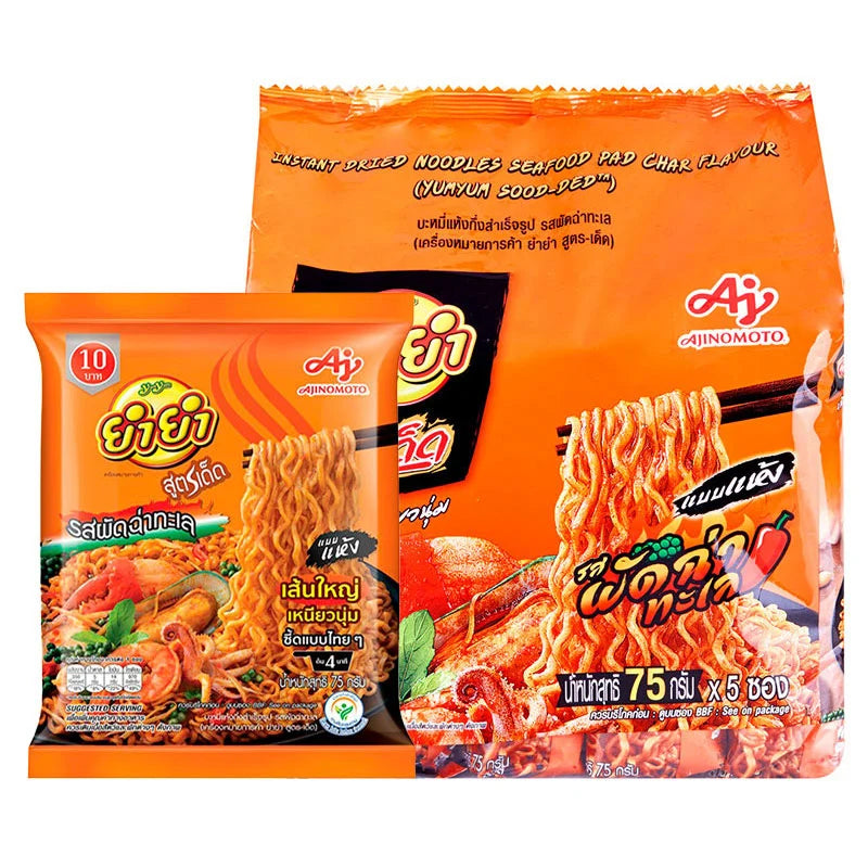 YUMYUM Instant Noodles Seafood Pad Char Flavour 75g x5