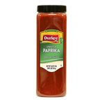 Durkee Spanish Paprika in a spice jar, showcasing vibrant red ground paprika used for seasoning and cooking.