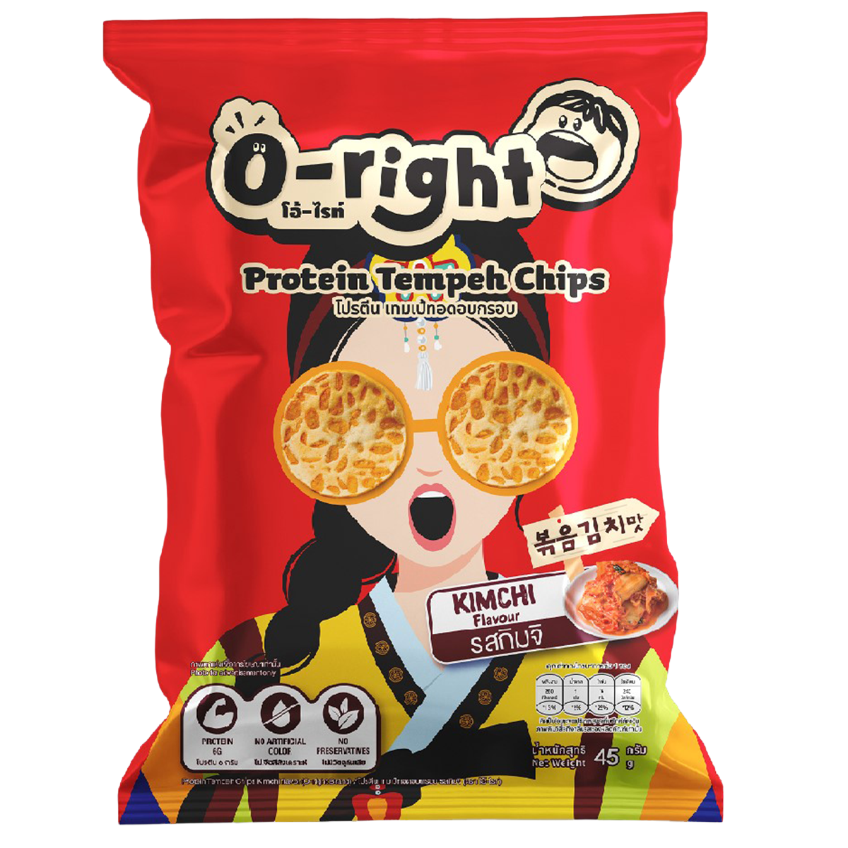 O-Right Protien Tempeh Chips Kimchi