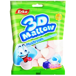 Erko Mallow 3D mushroom-shaped confectionery snack with blueberry jam filling, colorful and playful treat for all ages.
