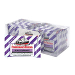 Fisherman's Friend sugar-free lozenges with blackcurrant flavor, dry grocery confectionery, showing the lozenge package with blackcurrant imagery.