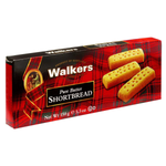Walkers Butter Shortbread cookies, classic confectionery snacks with buttery, crumbly texture displayed in the image.