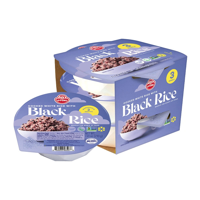 Otoki Cooked Black Rice Pack 3 210g