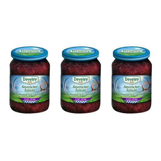 Develey Red Cabbage Pack Of 3 Bottles 680g