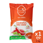 J-LEK Chili Sauce 1kg bottle, popular dry grocery item with vibrant red chili pepper image on the label.
