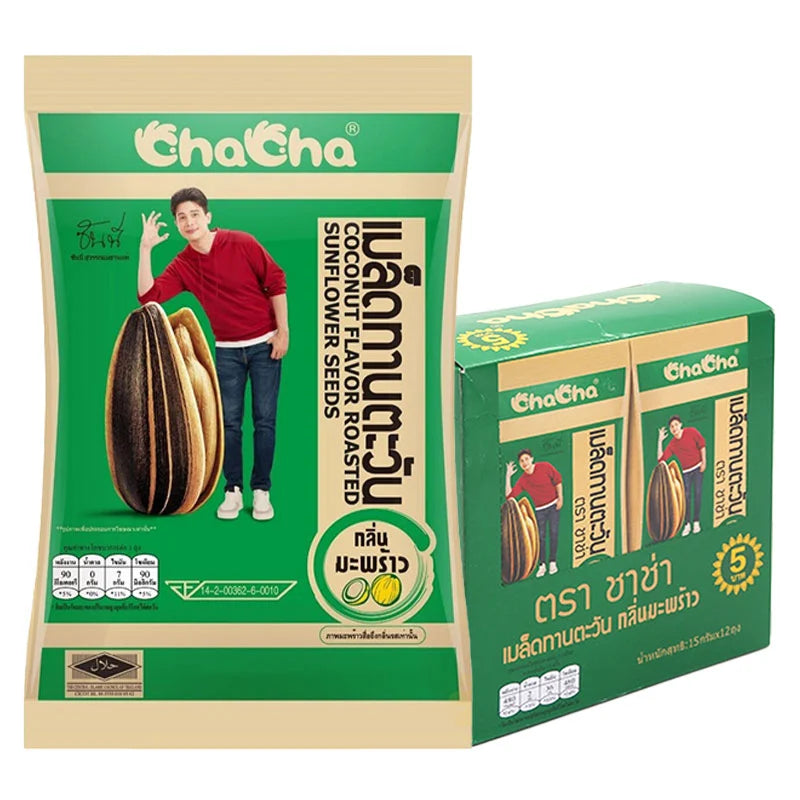 CHACHA Sunflower Seeds Coconut Flavor 15 g 12 Sachets