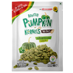 Flower Food roasted pumpkin kernels, crunchy confectionery snack with pumpkin seed flavor, shown in a close-up image.