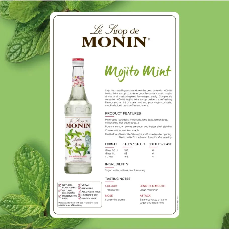 Monin Mojito Mint Syrup 700ml