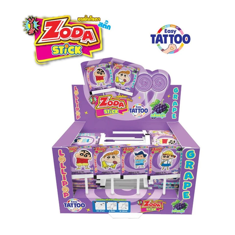 Zoda Lollipop Stick X Crayon Shin Chan Grape Flavor 50 Sticks