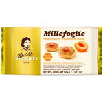 Matilde Vicenzi Millefoglie filled pastry, layered confectionery snack with crisp texture and creamy filling, in elegant packaging.