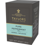 Taylors Pure Peppermint drink in a clear glass, showcasing vibrant peppermint-flavored beverage with fresh mint leaves.