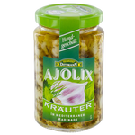 Feinkost Dittmann Ajolix Krauter herb jar with colorful label, showcasing fresh herbs for culinary use.