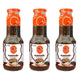 J-Lek Hoisin Sauce bottles in a 3-pack, 400g each, showcasing the dark, thick sauce in clear glass bottles with labels.