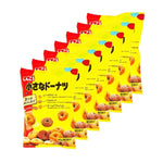 PETIT SHINKOU Bite-Sized Donuts with 3 assorted old-fashioned flavors, shown in a clear close-up of the snack packaging.