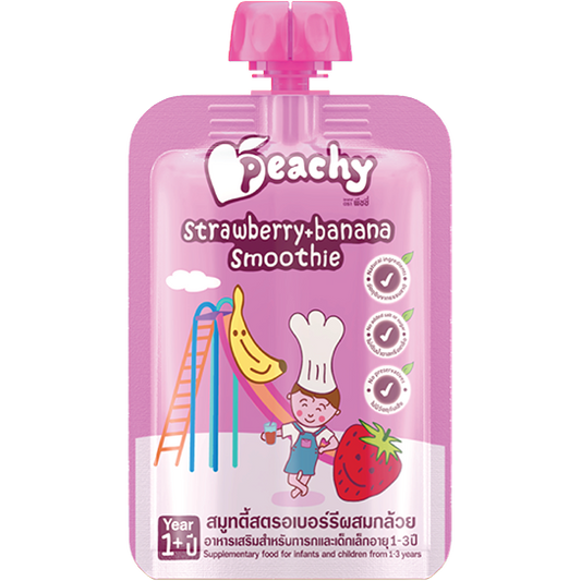 Peachy Strawberry & Banana Smoothie