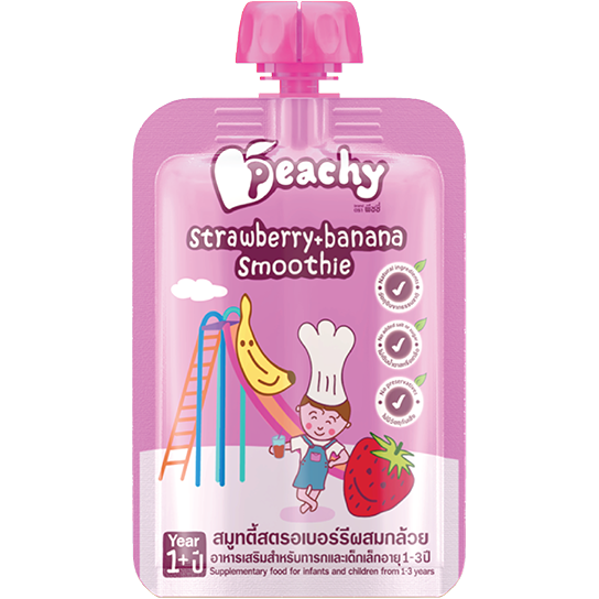 Peachy Strawberry & Banana Smoothie