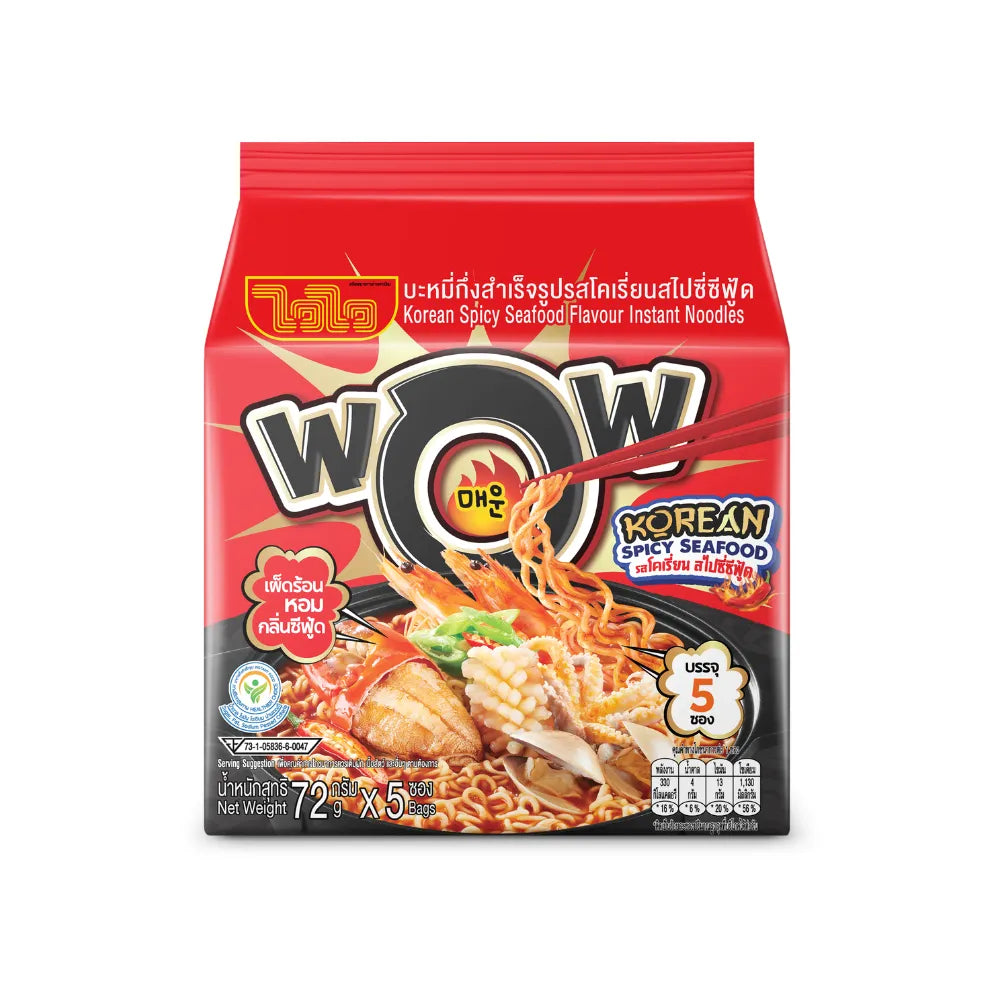 WAIWAI Wai Wai Wow Korean Spicy Seafood Flavor Instant Noodles.5