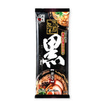 Dry grocery Itsuki Ramen Hinokuni Kumamoto Kuro package, Japanese instant ramen with black soy sauce flavor, in a sealed plastic bag.