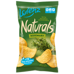 Lorenz Natural Rosemary confectionery snacks in a clear package, showing crispy, herb-flavored treats with rosemary seasoning.