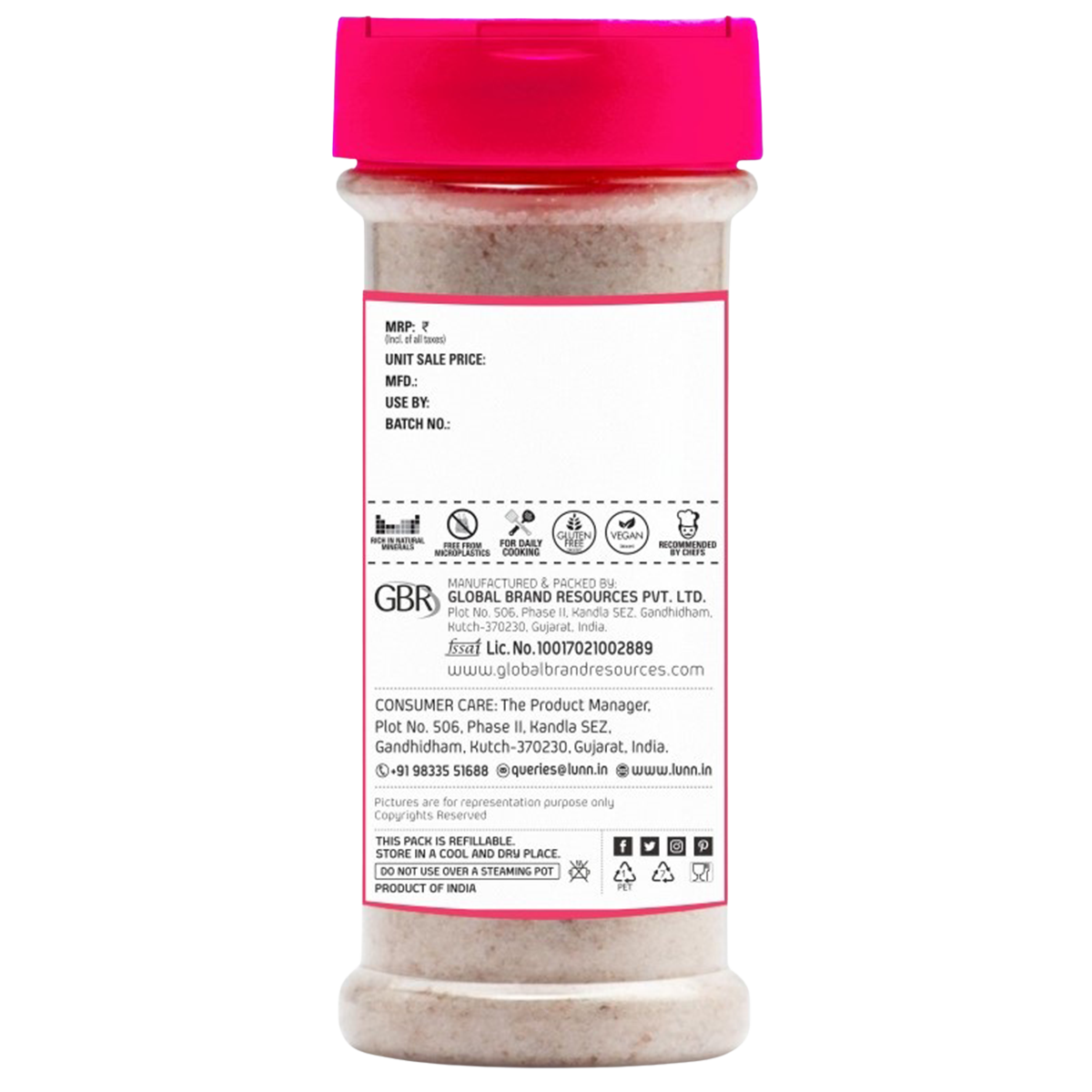 Lunn Low Sodium Pink Rock Salt