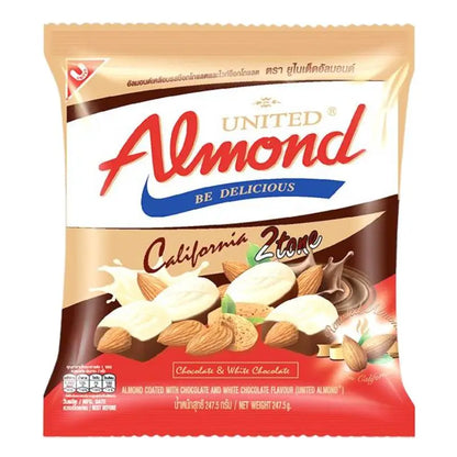 United Almond 2 Tone Almond Coated With Chocolate And White