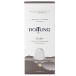 Doi Tung Doitung Capsule Coffee Dark, a coffee drink in a capsule, showcasing a dark roasted coffee beverage in a clear glass.