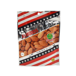 Goody Almonds confectionery snacks in a clear bowl, showing roasted almonds with a light golden-brown coating and crunchy texture.