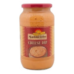 Manuelito Cheese Dip 1kg in a jar, creamy and smooth cheese dip for snacks and dishes, from Manuelito dry grocery brand.
