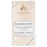 Bohnchen & Co Sugar Free Guiltless White Chocolate, 35% healthy white chocolate bar with smooth texture and creamy appearance.