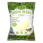 Mungo Bean Farm Chip Original confectionery snack shown in a colorful packet with crispy bean chips inside.