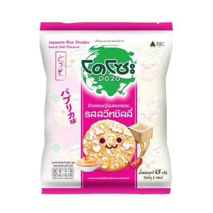 Dozo Baked Japanese Rice Crackers Sweet Chilli Flavor 65g x6