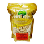 Heritage Organic Raw Split Cashew Nuts in 250g package, showing fresh, raw cashews with natural light and a close-up view.