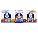 Assorted Hero mixed fruit flavors jam pack with colorful jars of fruit preserves for breakfast or snacks.