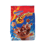 Ovaltine Yen Crunchy Choco Malt ready mixed drink in a glass, showing the rich chocolate malt beverage with crunchy texture.