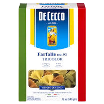 De Cecco Farfalle Pasta Tri Color
