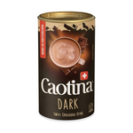 Caotina Dark Chocolate drink in a glass, showcasing rich, smooth dark chocolate beverage with a frothy top.