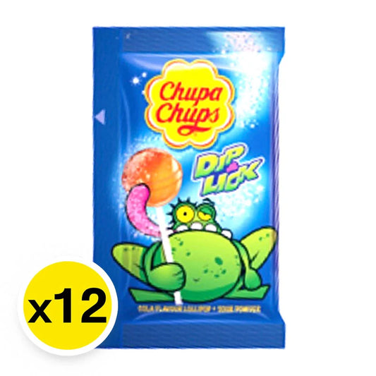 Chupa Chups Dip & Lick Strawberry Cola Flavour Lollipops 9g x12