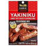 S&B Yakiniku Seasoning 30g dry grocery package, Japanese barbecue dry seasoning with spices and flavoring for grilling.