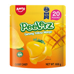 Amos Peelerz Gummy Yellow Mango snack bag with colorful mango-shaped gummies in a 608g package, dry grocery confectionery.