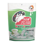 White Rabbit Soft Candy Matcha in 150g package, creamy white rabbit design, colorful packaging, snack confectionery from White Rabbit.