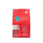 Suzuki Arabica Special Blend coffee drink in a glass, showcasing a rich, dark coffee beverage with a frothy top.