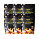 CRUFF Crispy Fried Multi-colored Potato Chips in Signature Black snack bag, colorful, crunchy snack confectionery.