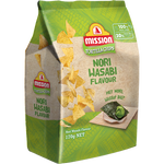Mission Nori Wasabi confectionery snacks featuring crispy nori sheets with spicy wasabi flavor, in a colorful snack package.
