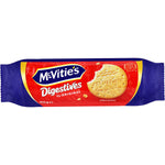 Mcvitie's Digestive Original confectionery snacks in a clear package, showing the golden-brown digestive biscuits.