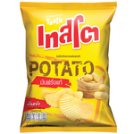 Tasto Ridge Cut Potato Chips, crispy confectionery snack with ridged texture, golden color, and irregular shape.
