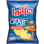 Tasto Crab Curry confectionery snacks in colorful packaging, featuring crab and curry flavors on the wrapper.