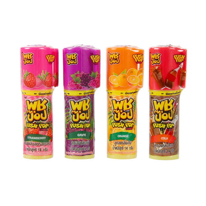 Push POP Candy Fruity Orange Grape Strawberry Cola 14g x12