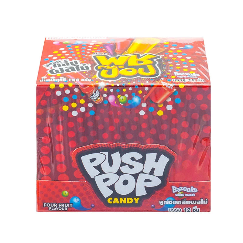 Push POP Candy Fruity Orange Grape Strawberry Cola 14g x12